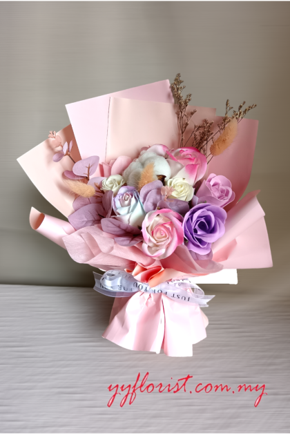 Soap Roses Graduation Bouquet - Special Pink