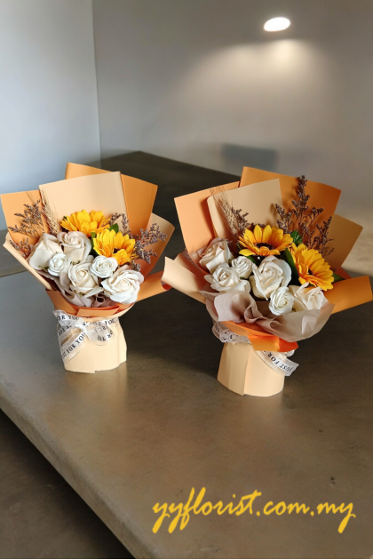 Soap Roses Graduation Bouquet - Special Yellow