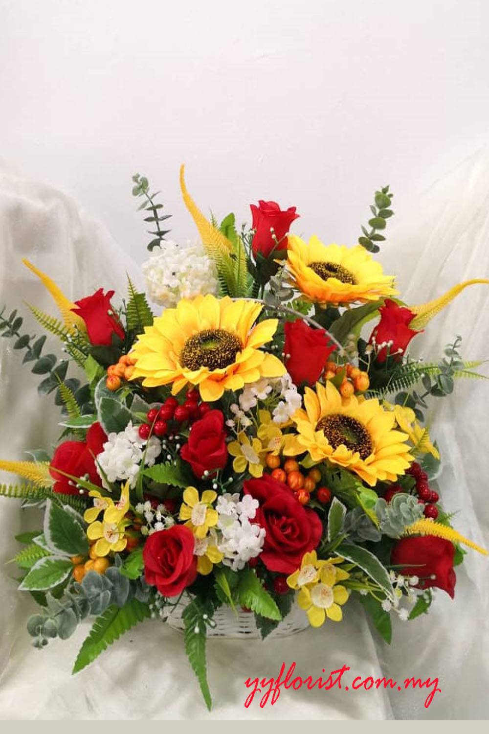 Artificial mix flower basket arrangement cheras florist PJ florist Kepong florist free