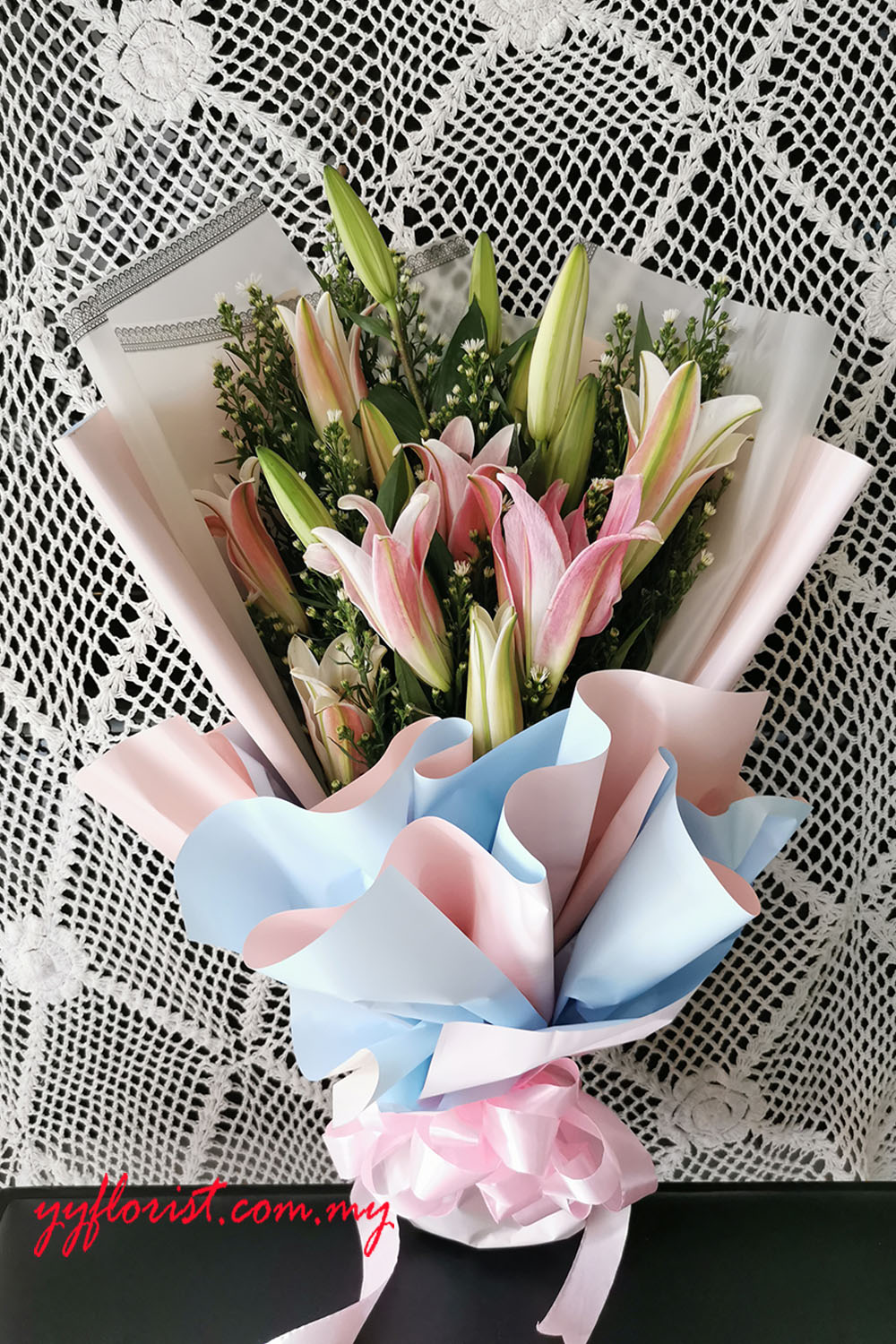 Pink Lily Bouquet Delivery KL & Selangor Kepong florist Birthday